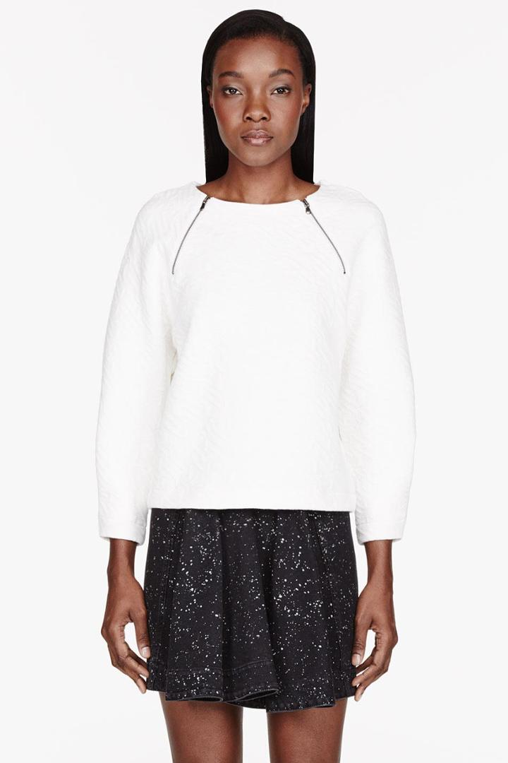 Marc By Marc Jacobs Ivory Quilted Cleo Sweatshirt