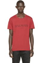 Balmain Red Logo T-shirt