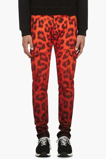 Katie Eary Vermilion Leopard Twill Cargo Trousers