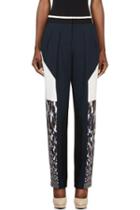Peter Pilotto Navy And White Colorblocked Freja Trousers