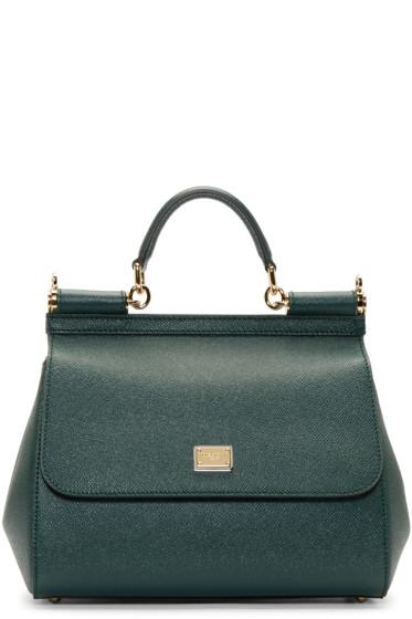 Dolce And Gabbana Green Medium Miss Sicily Bag