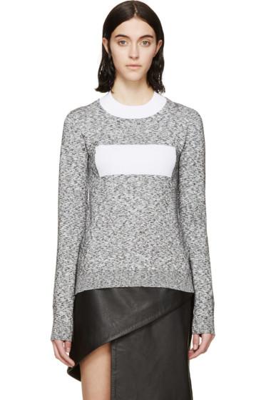 Paco Rabanne Black And White Slub Knit Crewneck Top