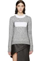 Paco Rabanne Black And White Slub Knit Crewneck Top