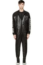 Ktz Black Padded Nylon And Leather Boiler Suit