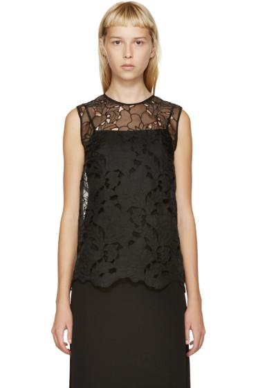 Erdem Black Floral Organza Naomi Blouse