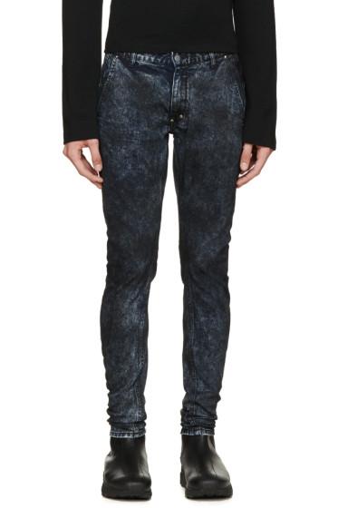 Diet Butcher Slim Skin Blue And Black Mottled Jeans