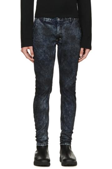 Diet Butcher Slim Skin Blue And Black Mottled Jeans