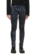 Diet Butcher Slim Skin Blue And Black Mottled Jeans