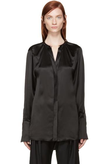 Esteban Cortazar Black Necklace Collar Silk Blouse