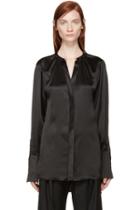 Esteban Cortazar Black Necklace Collar Silk Blouse