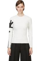 Acne Studios White Leather Long Sleeve Mercy Top