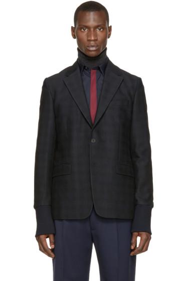 Kenzo Navy Ribbed Cuffs Blazer