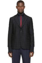 Kenzo Navy Ribbed Cuffs Blazer