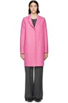 Harris Wharf London Pink Wool Cocoon Coat
