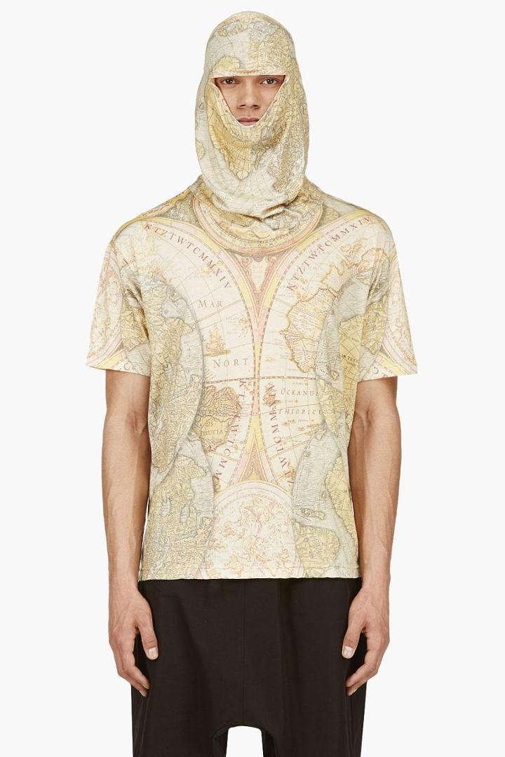 Ktz Yellow Digital Map Print Mask T-shirt