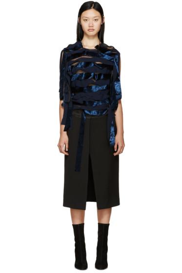 Rejina Pyo Navy And Black Fiona Seaweed Top
