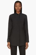 Calvin Klein Collection Black Washed Silk Umiko Blouse
