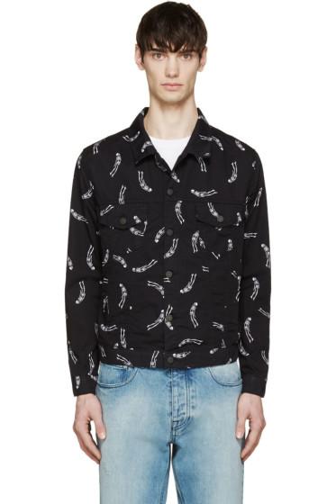 Surface To Air Black Skeleton Print Ed Jacket