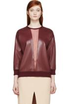 Christopher Kane Burgundy Mesh Panel Crewneck