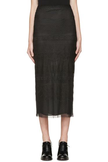 Valentino Black Lace Pencil Skirt