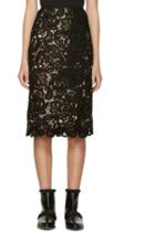 Erdem Black And Nude Lace Sarah Skirt