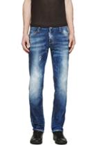 Dsquared2 Blue Faded And Distressed Jeans