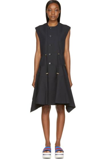 Marni Coal Sleeveless Button-up Pleated Coat