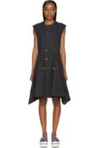 Marni Coal Sleeveless Button-up Pleated Coat