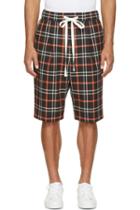 3.1 Phillip Lim Orange And Black Plaid Quilted Shorts