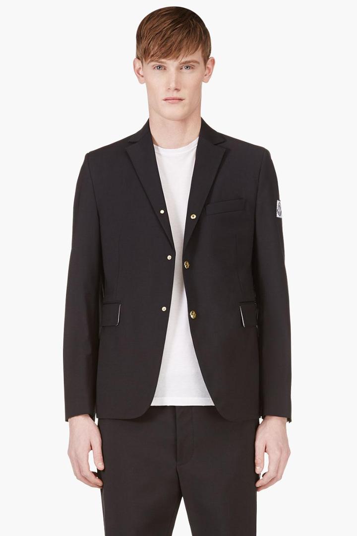 Moncler Gamme Bleu Navy Wool Officers Blazer