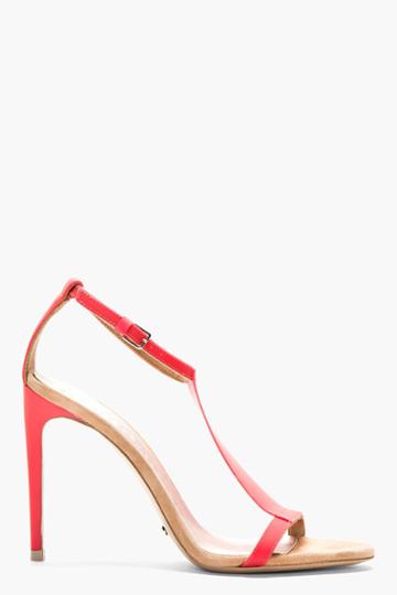 Burberry Prorsum Pink Vinyl And Suede Sandals
