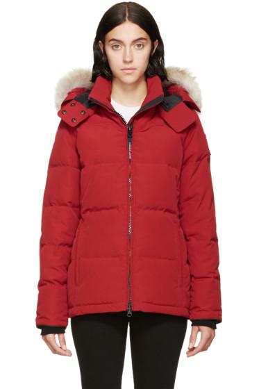 Canada Goose Red Down And Fur Chelsea Parka