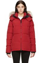 Canada Goose Red Down And Fur Chelsea Parka