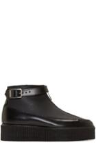 Underground Black Leather And Tumble Boots