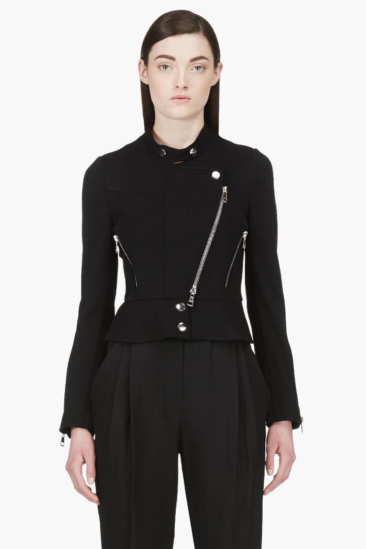 Chloe Black Wool Moto Jacket
