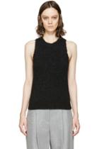 3.1 Phillip Lim Charcoal Frayed Knit Tank Top