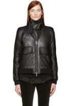 Haider Ackermann Black Leather Inset Scarf Jacket