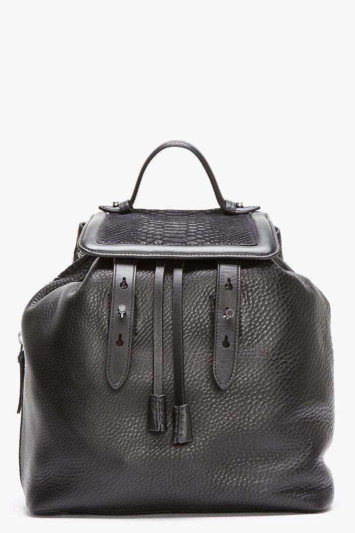 Mackage Black Leather Tanner Backpack