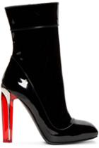Alexander Mcqueen Black And Red Patent Leather Boots