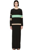 Fausto Puglisi Black Varsity Appliqué Dress