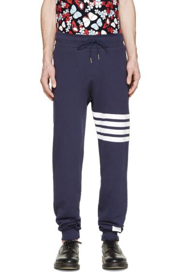 Thom Browne Navy Striped Classic Lounge Pants