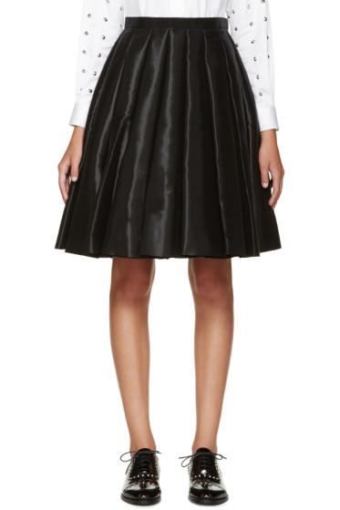 Junya Watanabe Black Satin Pleated Skirt