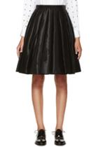 Junya Watanabe Black Satin Pleated Skirt