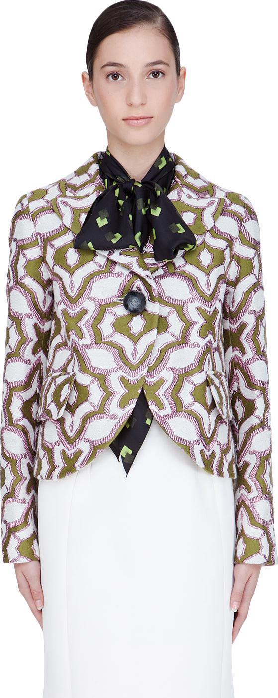 Marc Jacobs Olive Jacquard Julia Blazer