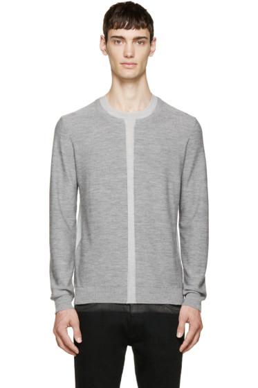 Mcq Alexander Mcqueen Grey Two-tone Wool Sweater