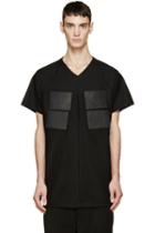 Julius Black Leather Patch T-shirt
