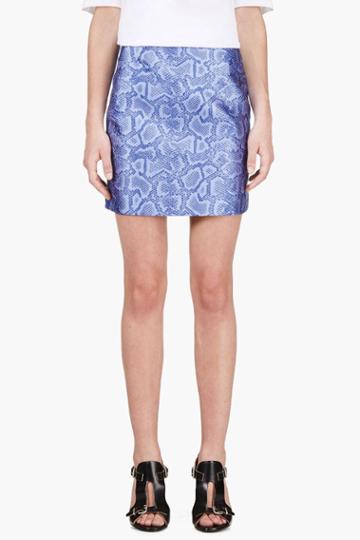 Richard Nicoll Blue Python Jacquard Mini Skirt