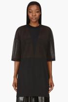 Calvin Klein Collection Charcoal Grey Micro Pleat Intarsia Oversize Top