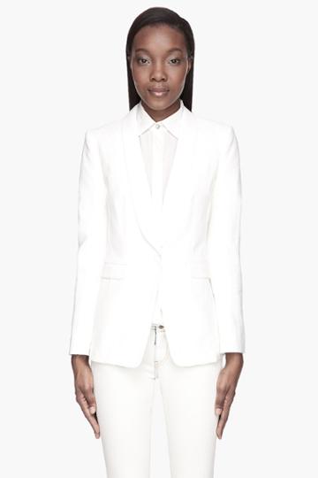 Rag And Bone White Textured And Quilted Jefferson Blazer