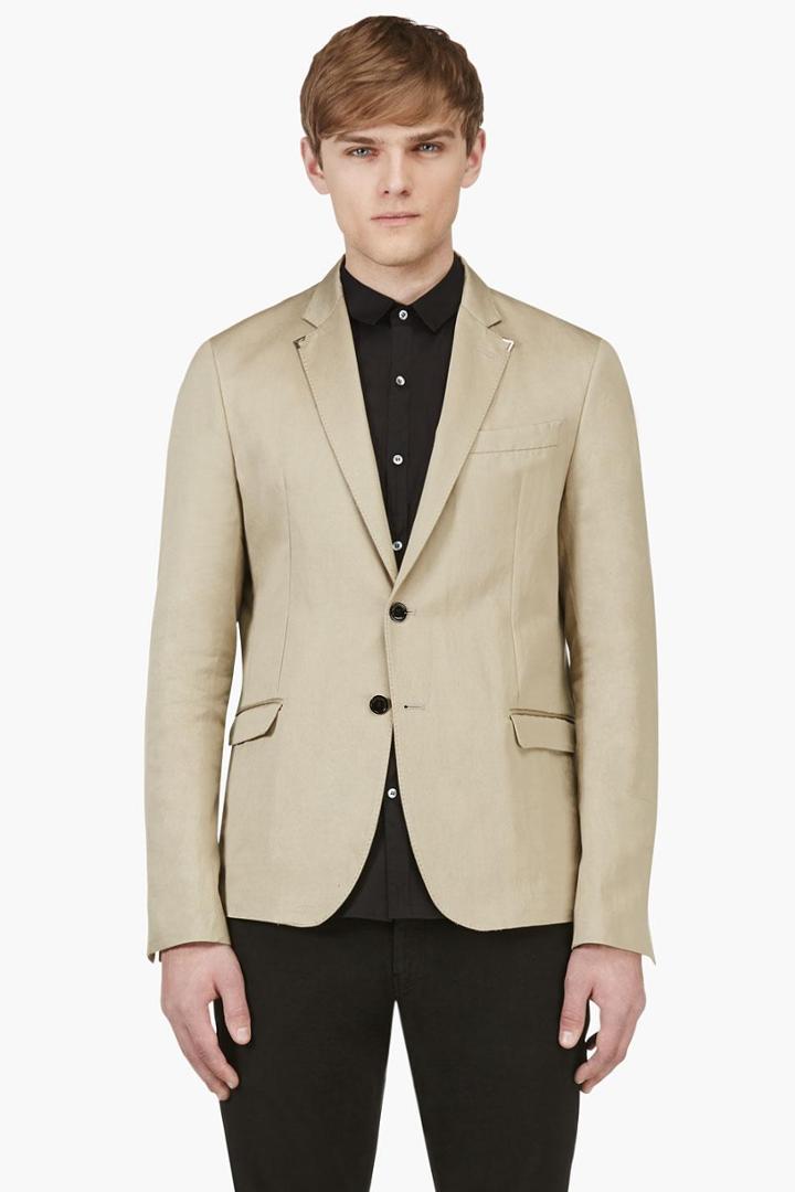 Costume National Tan Slim Fit Blazer
